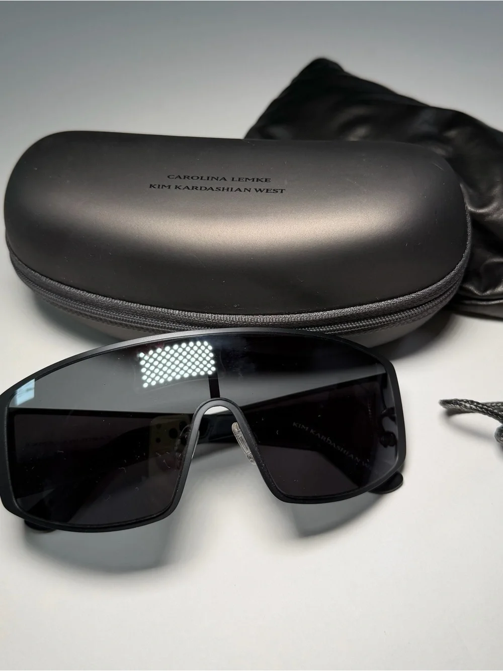 Carolina Lemke x Kim Kardashian West Women's Black Shield Sunglasses